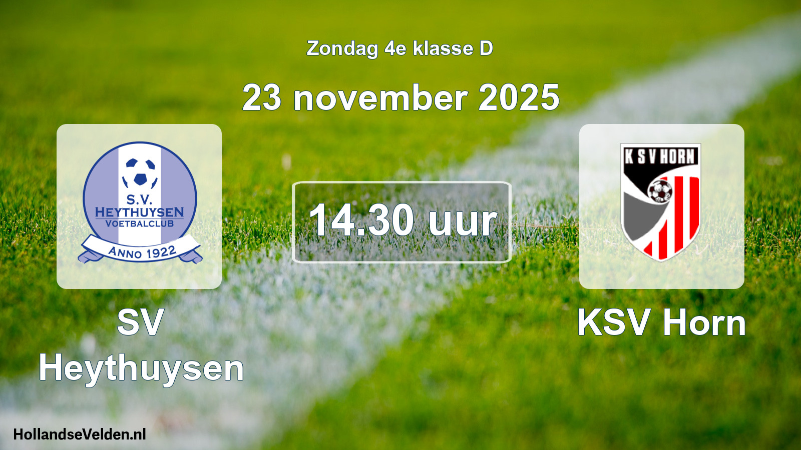 Geplande wedstrijd: SV Heythuysen - KSV Horn (23 november 2025)