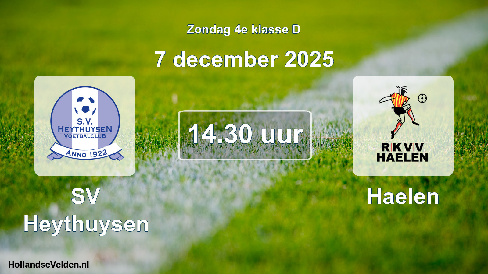Geplande wedstrijd: SV Heythuysen - Haelen (7 december 2025)