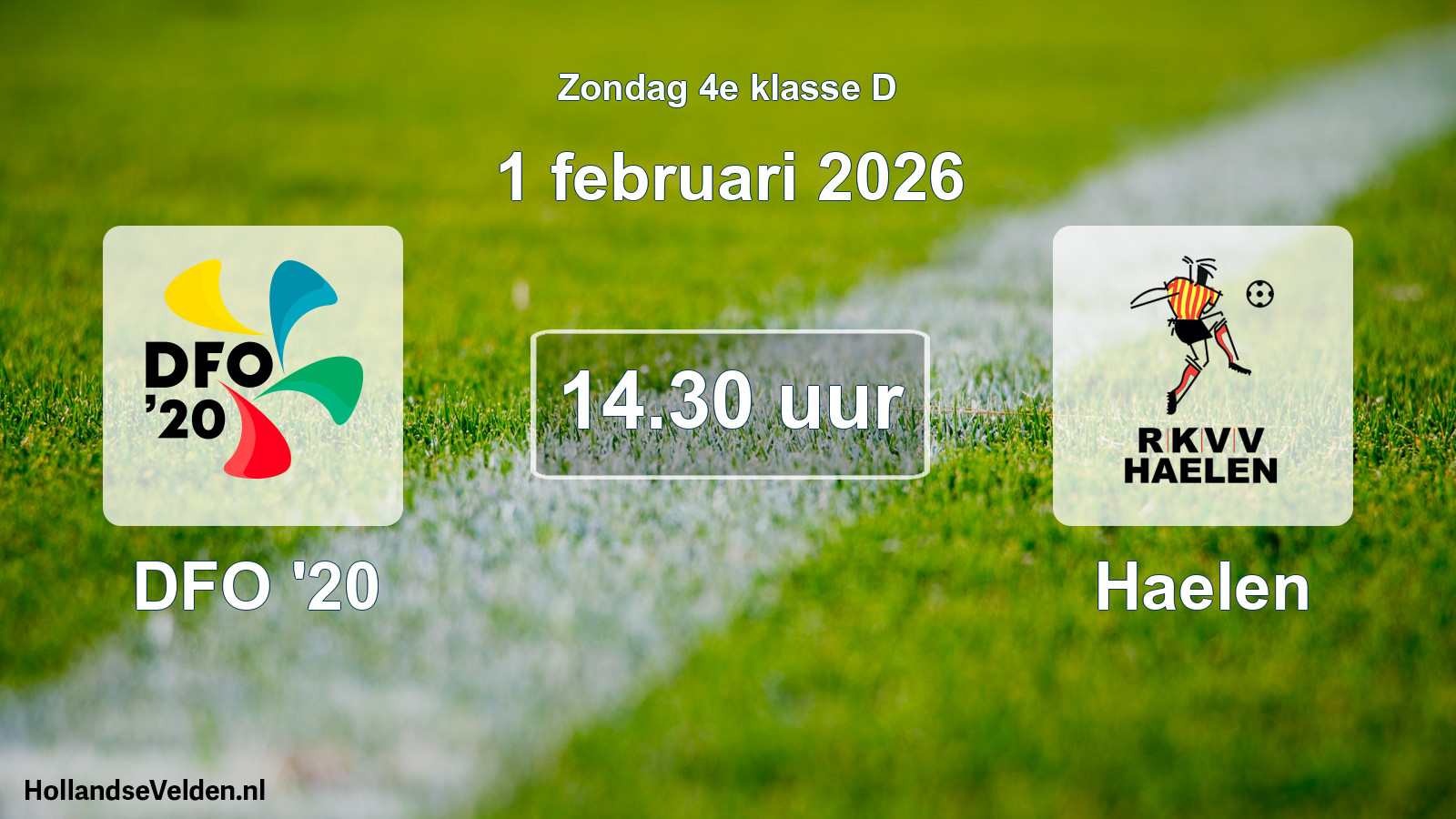 Geplande wedstrijd: DFO '20 - Haelen (1 februari 2026)