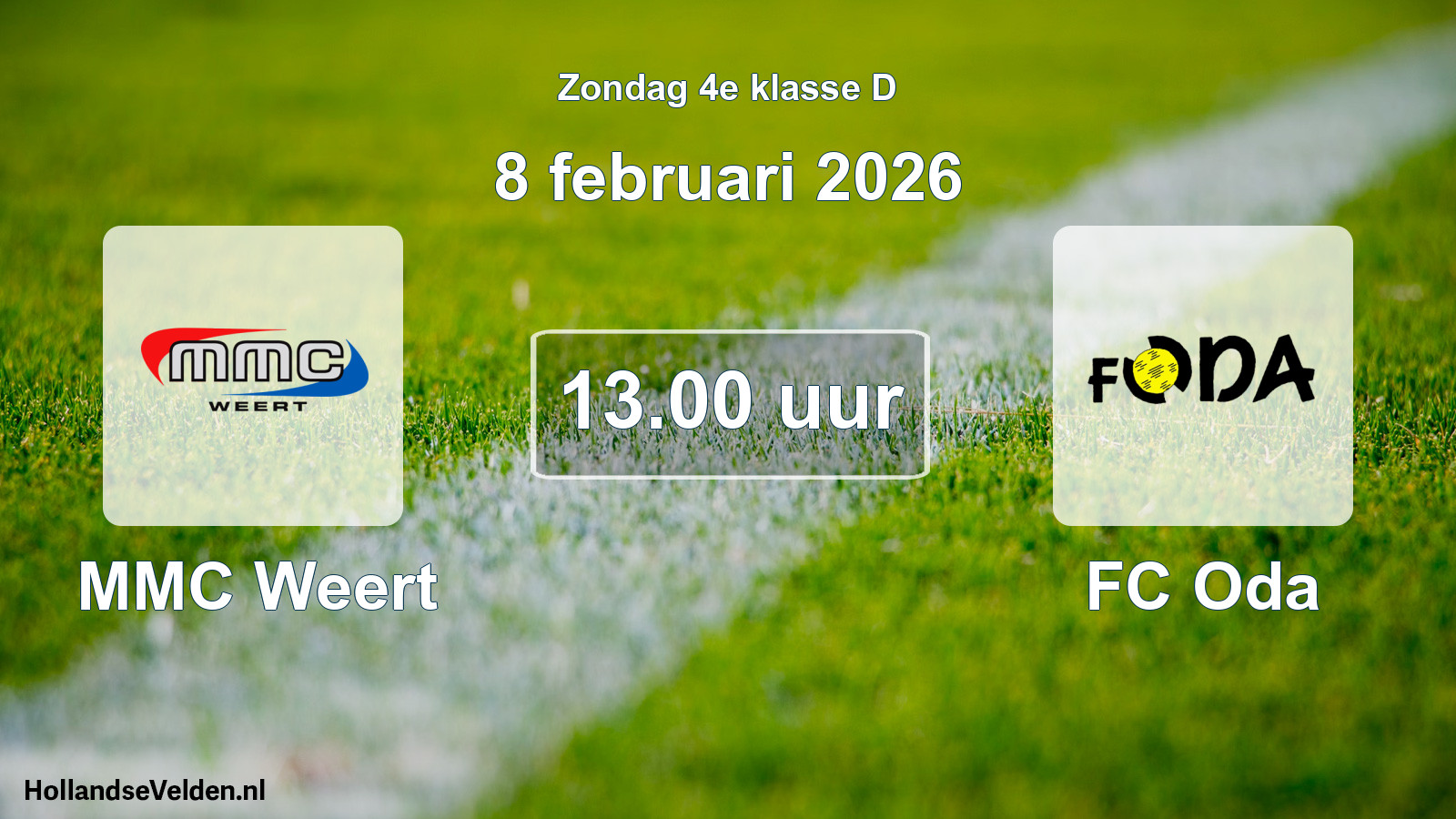 Geplande wedstrijd: MMC Weert - FC Oda (8 februari 2026)