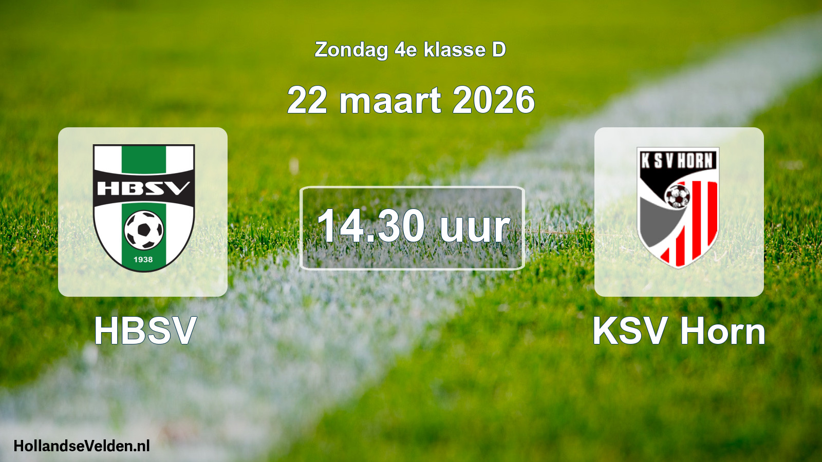 Geplande wedstrijd: HBSV - KSV Horn (22 maart 2026)