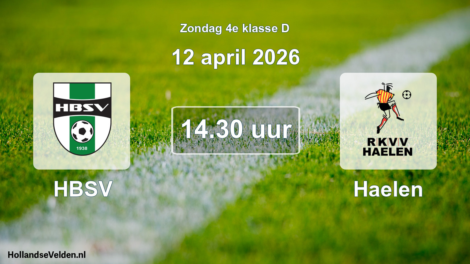 Geplande wedstrijd: HBSV - Haelen (12 april 2026)