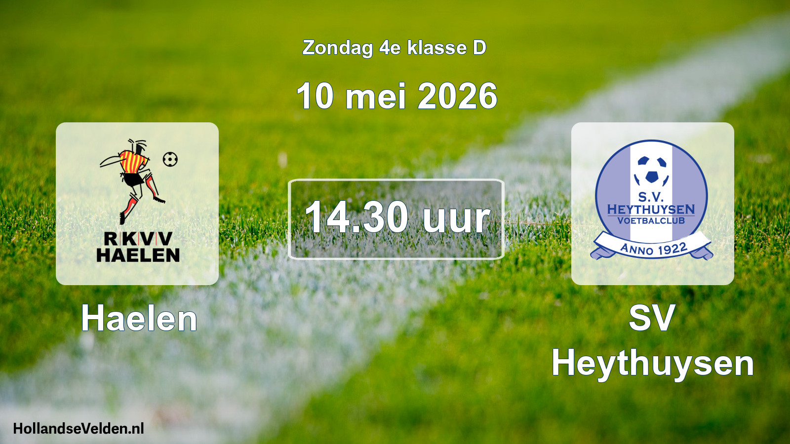 Geplande wedstrijd: Haelen - SV Heythuysen (10 mei 2026)