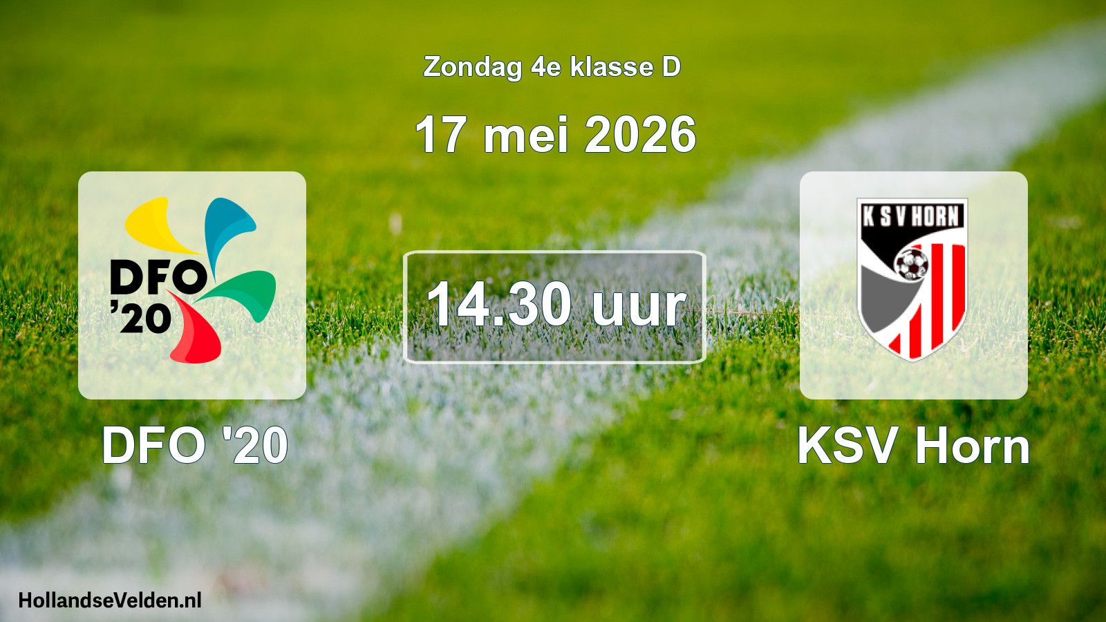 Geplande wedstrijd: DFO '20 - KSV Horn (17 mei 2026)
