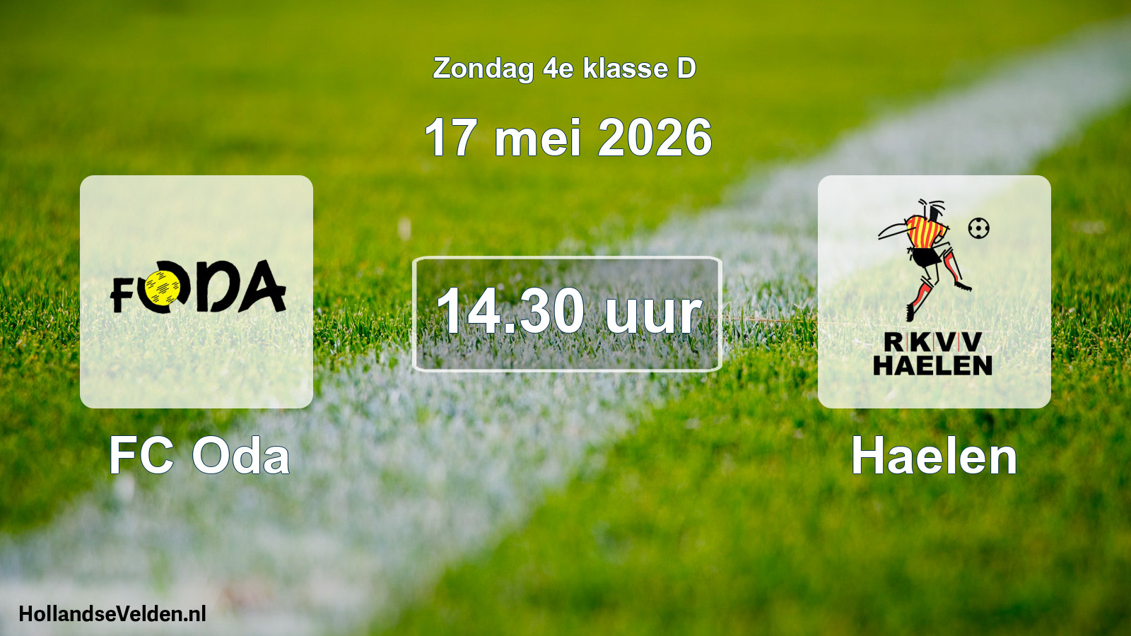 Geplande wedstrijd: FC Oda - Haelen (17 mei 2026)