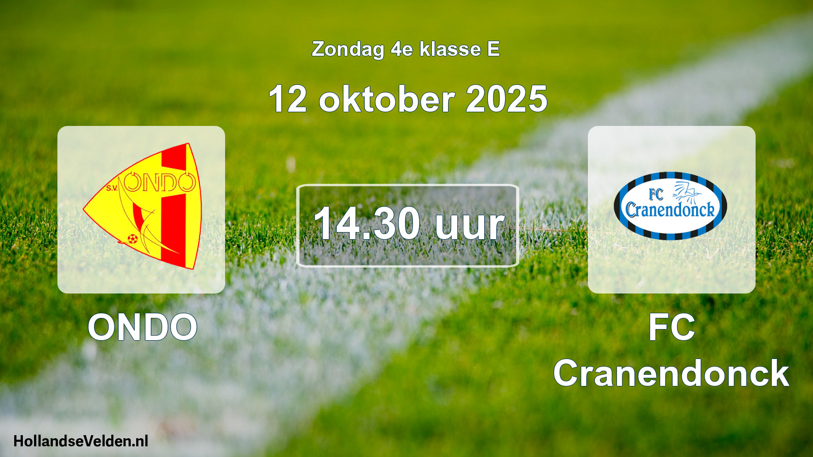 Scheduled Match: ONDO - FC Cranendonck (12 October 2025)