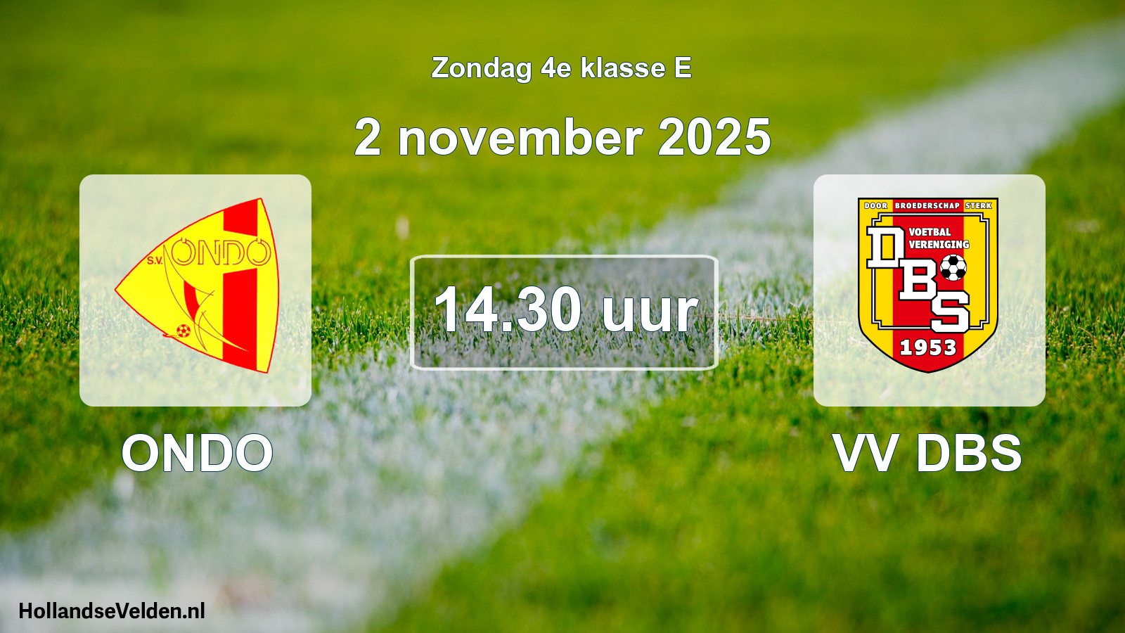 Scheduled Match: ONDO - VV DBS (2 November 2025)