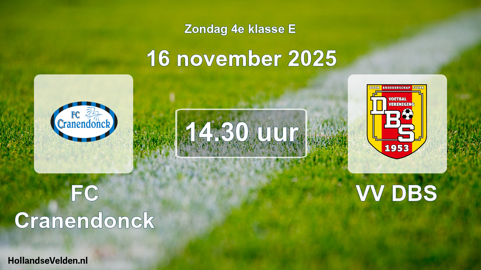 Scheduled Match: FC Cranendonck - VV DBS (16 November 2025)