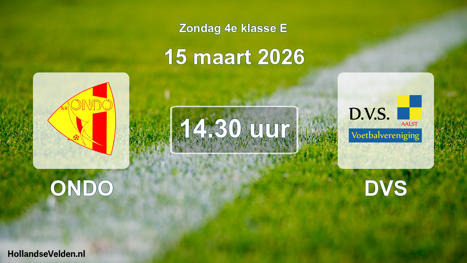 Geplande wedstrijd: ONDO - DVS (15 maart 2026)