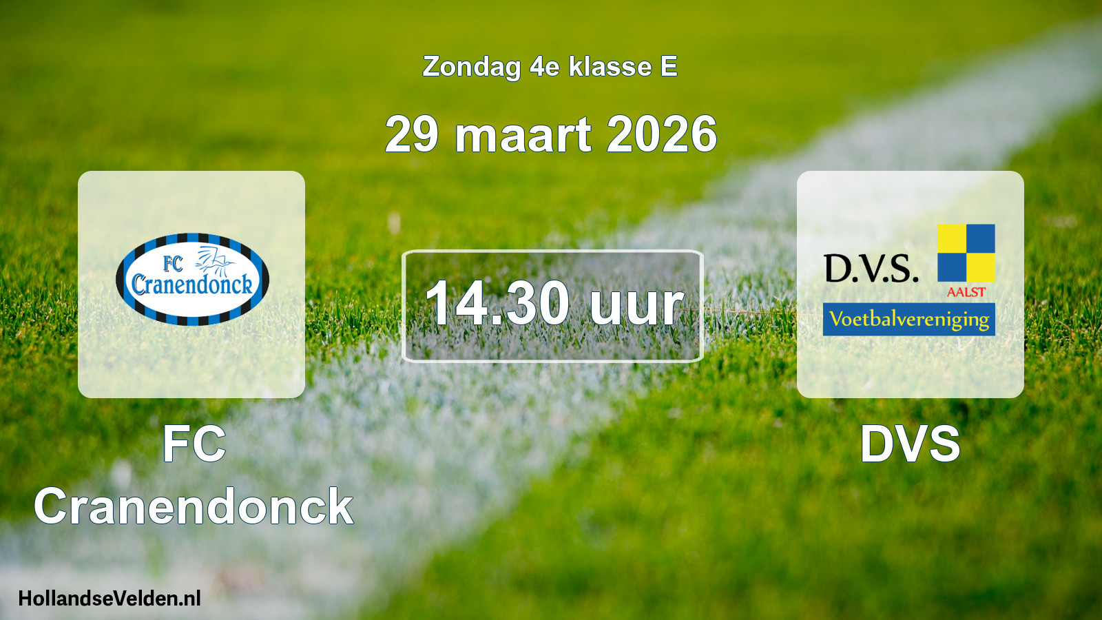 Scheduled Match: FC Cranendonck - DVS (29 March 2026)