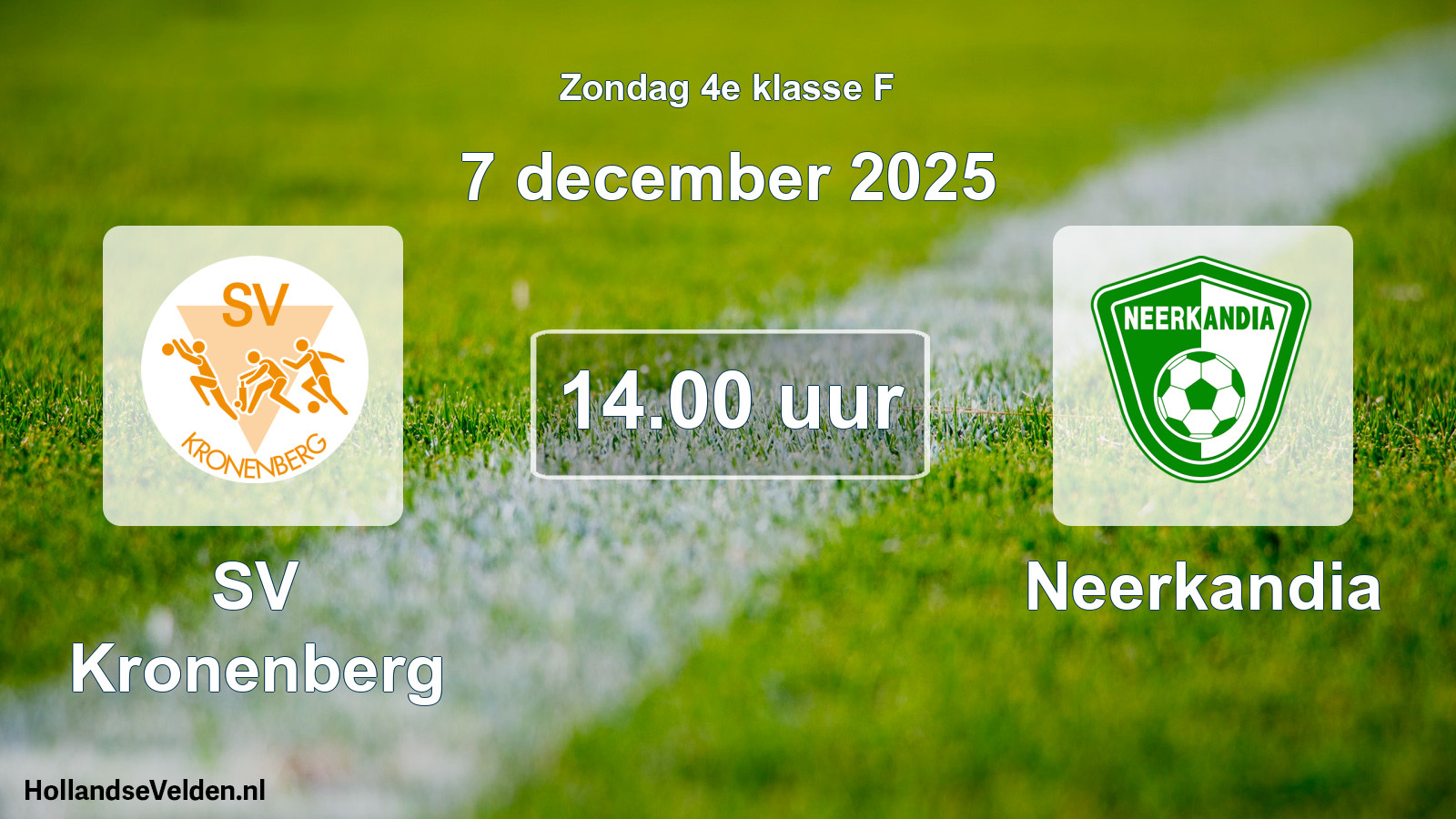 Scheduled Match: SV Kronenberg - Neerkandia (7 December 2025)