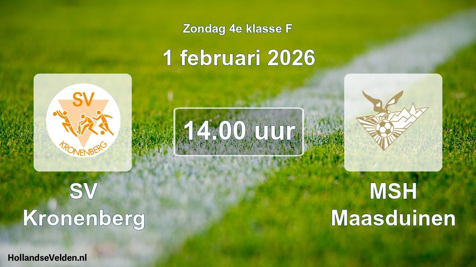 Scheduled Match: SV Kronenberg - MSH Maasduinen (1 February 2026)