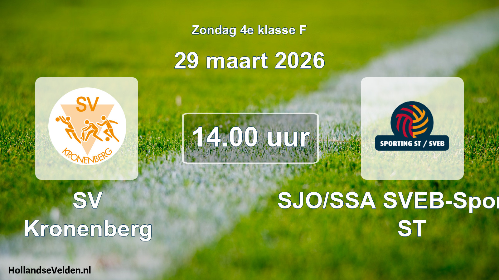 Scheduled Match: SV Kronenberg - SJO/SSA SVEB-Sporting ST (29 March 2026)