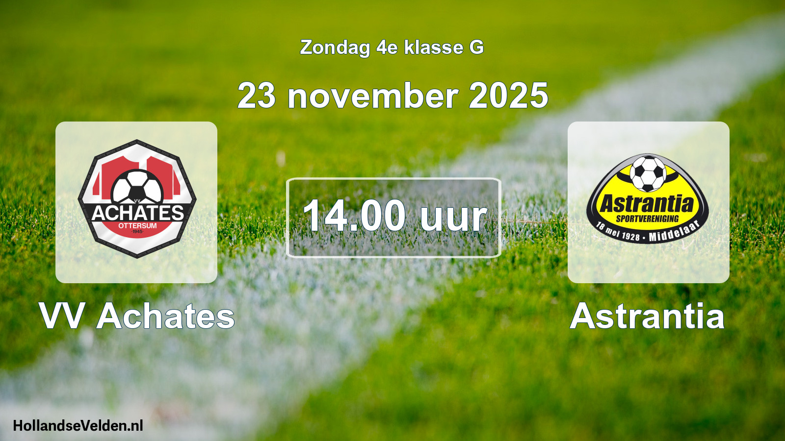 Scheduled Match: VV Achates - Astrantia (23 November 2025)