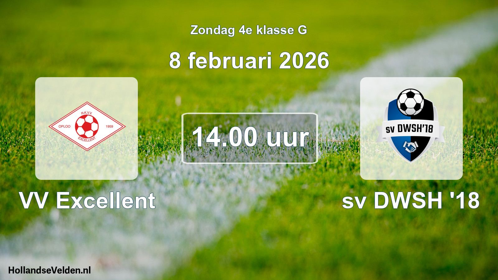 Geplande wedstrijd: VV Excellent - sv DWSH '18 (8 februari 2026)
