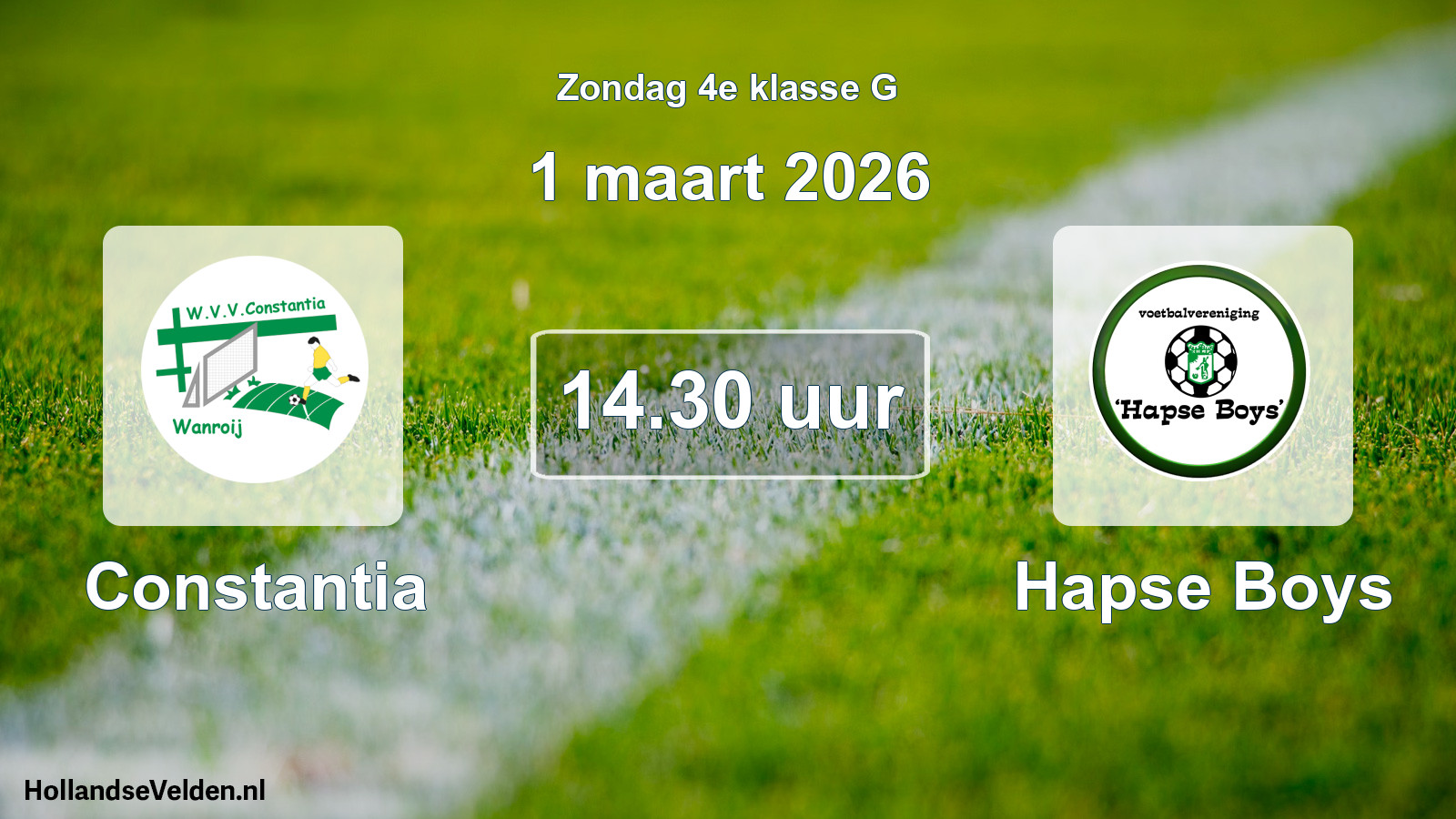 Geplande wedstrijd: Constantia - Hapse Boys (1 maart 2026)