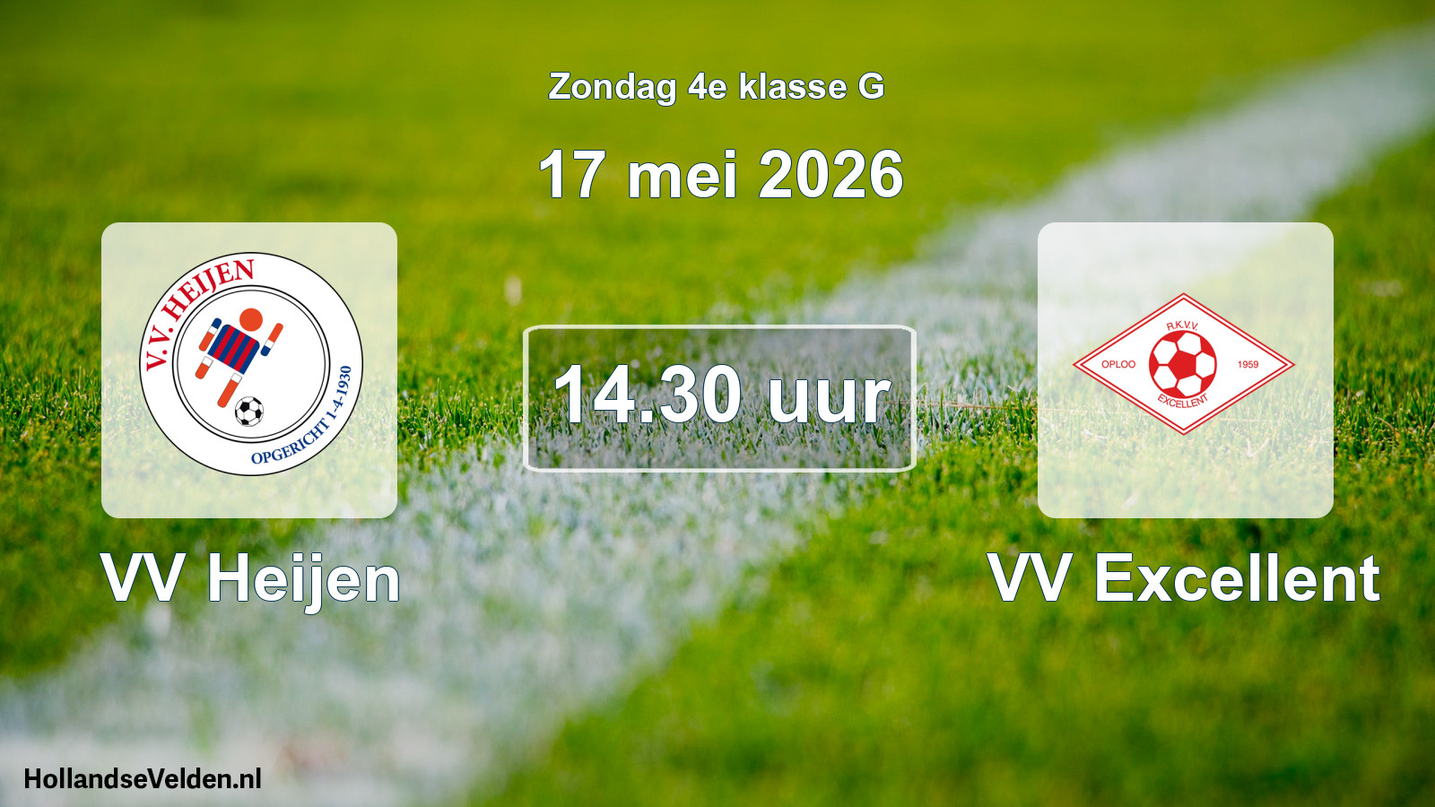 Geplande wedstrijd: VV Heijen - VV Excellent (17 mei 2026)