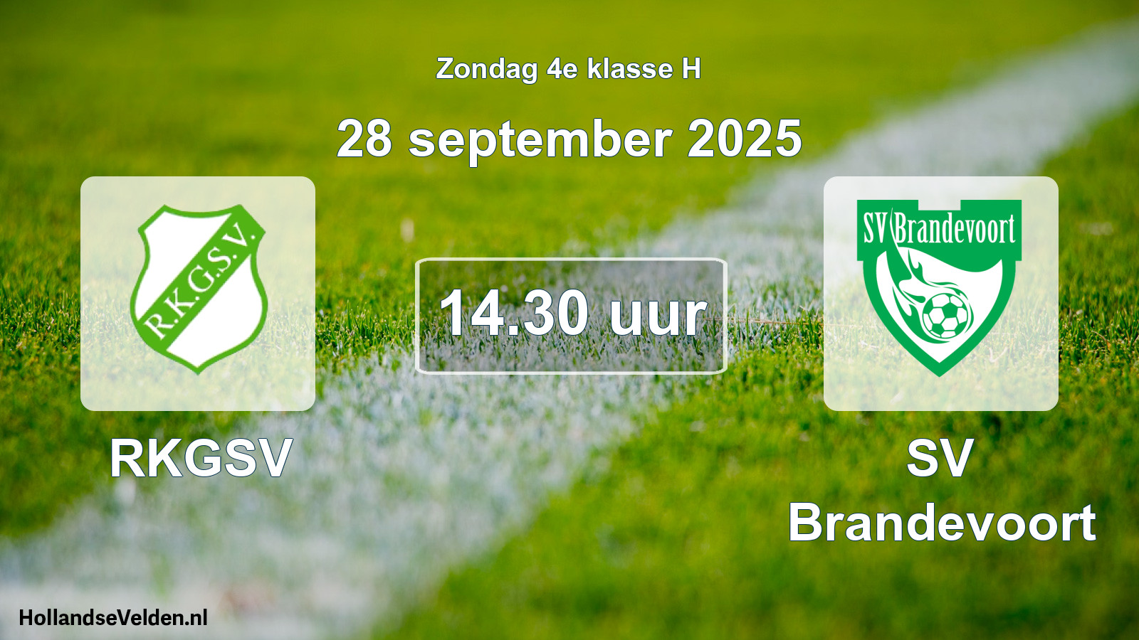 Geplande wedstrijd: RKGSV - SV Brandevoort (28 september 2025)