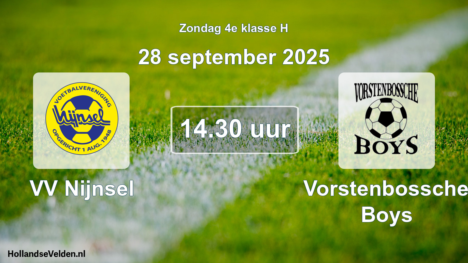 Geplande wedstrijd: VV Nijnsel - Vorstenbossche Boys (28 september 2025)