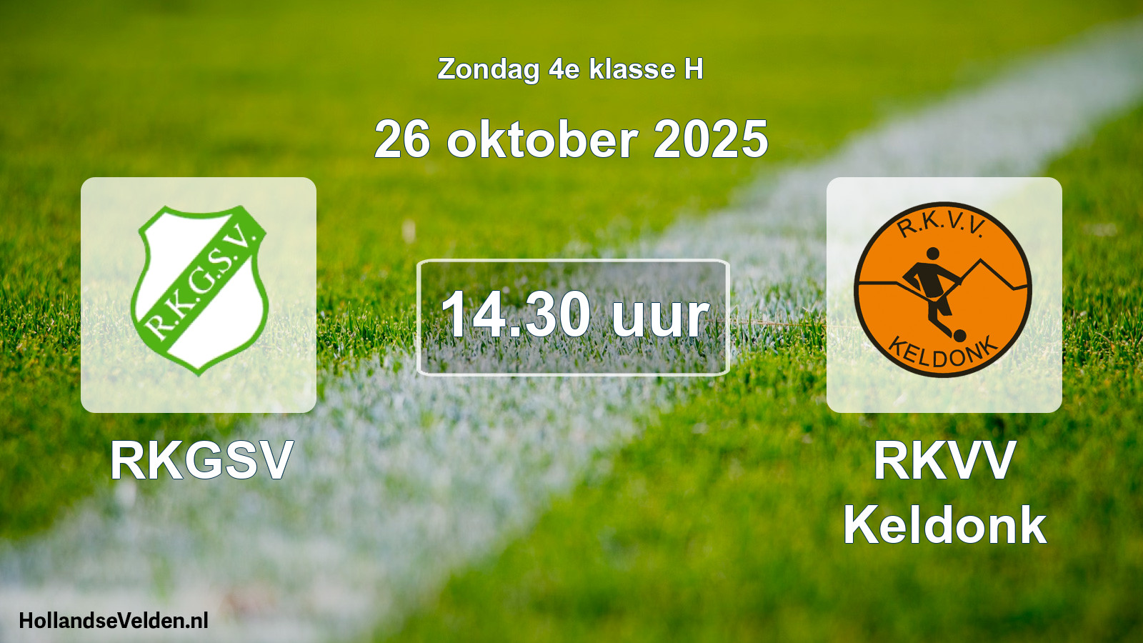 Geplande wedstrijd: RKGSV - RKVV Keldonk (26 oktober 2025)