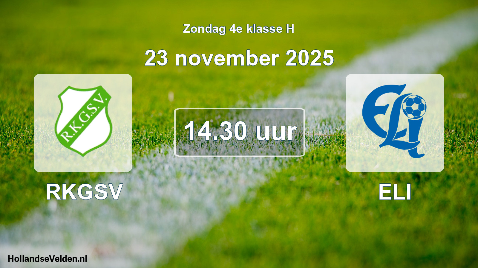 Geplande wedstrijd: RKGSV - ELI (23 november 2025)