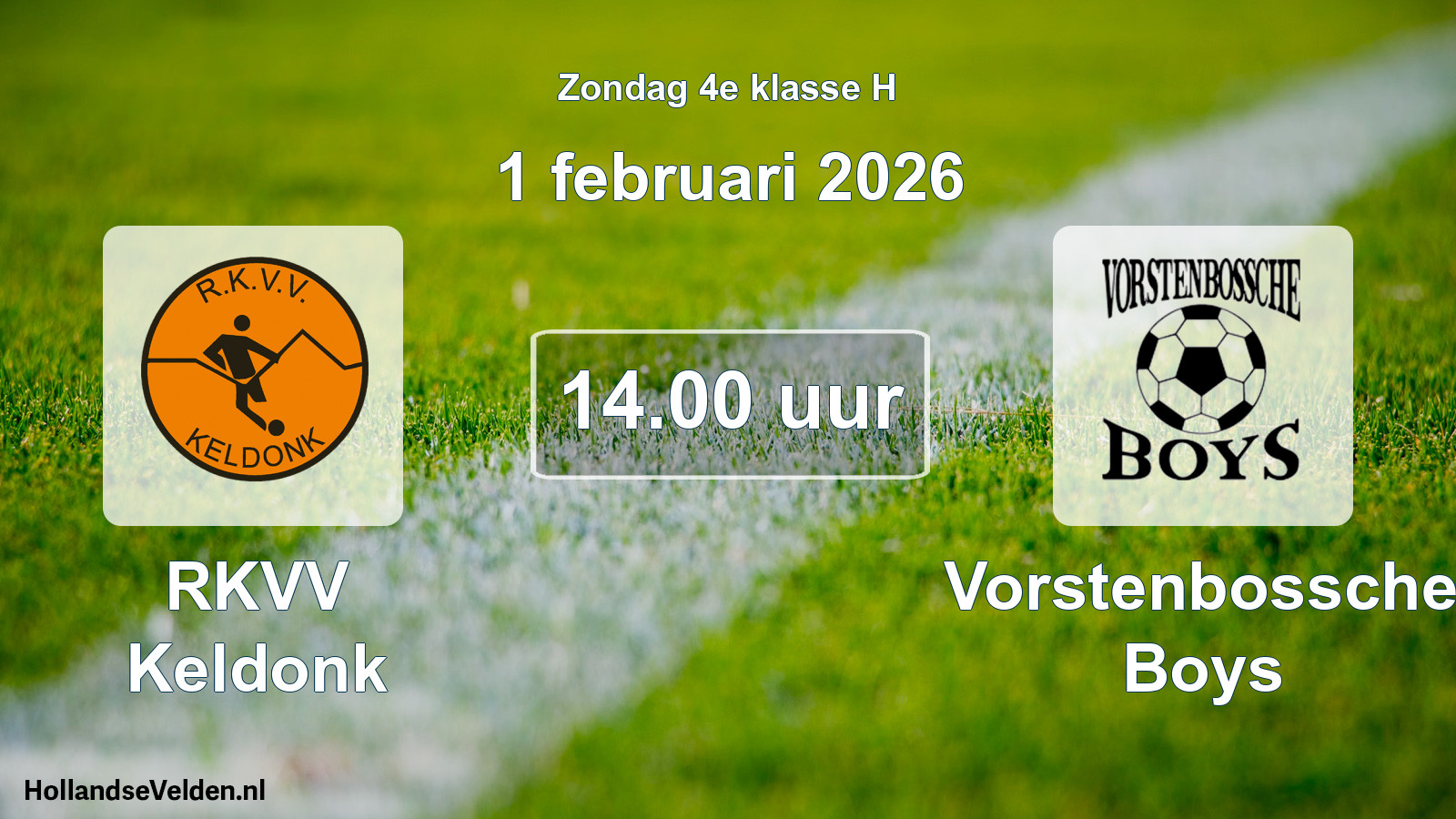 Geplande wedstrijd: RKVV Keldonk - Vorstenbossche Boys (1 februari 2026)