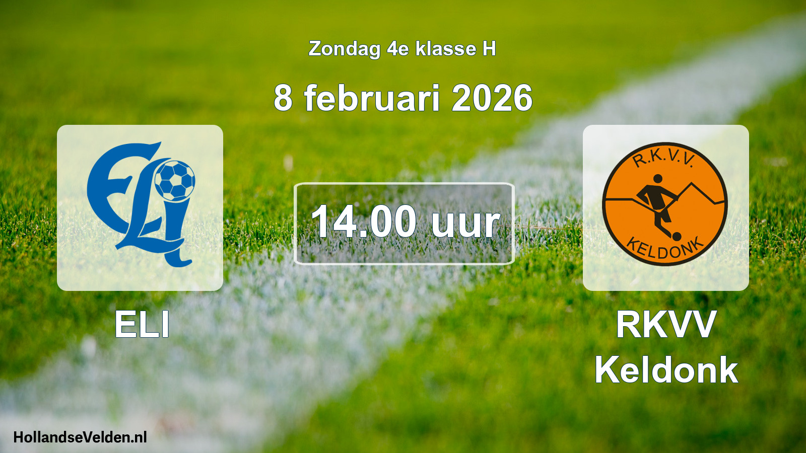 Geplande wedstrijd: ELI - RKVV Keldonk (8 februari 2026)