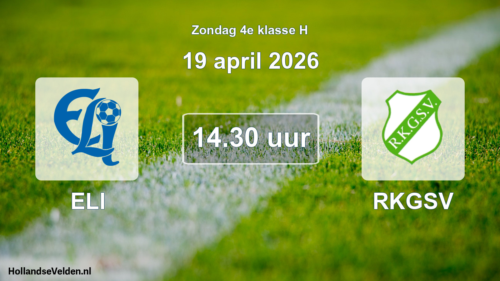 Geplande wedstrijd: ELI - RKGSV (19 april 2026)