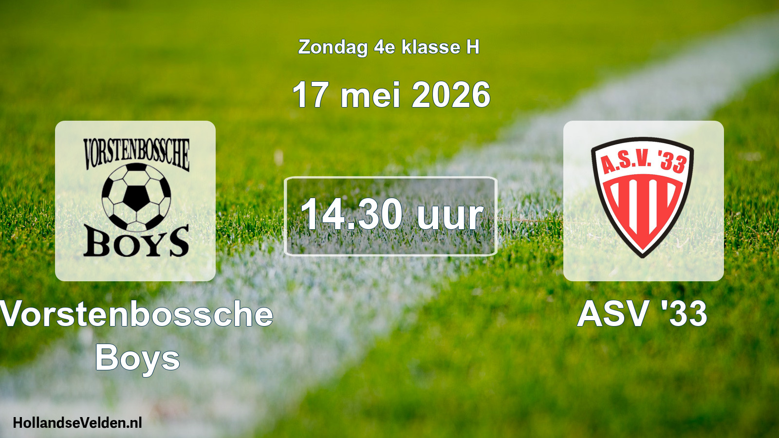 Geplande wedstrijd: Vorstenbossche Boys - ASV '33 (17 mei 2026)