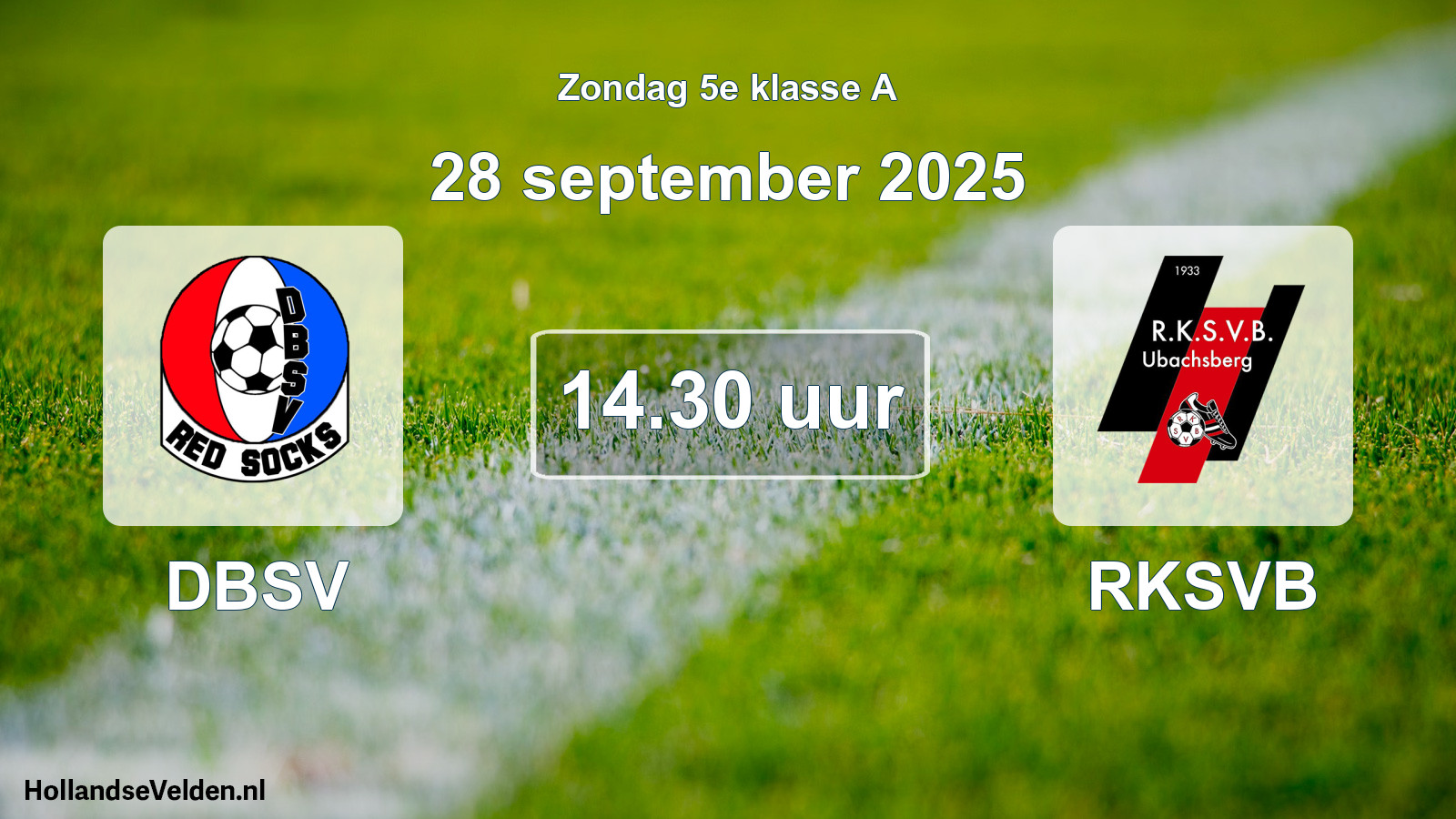 Geplande wedstrijd: DBSV - RKSVB (28 september 2025)