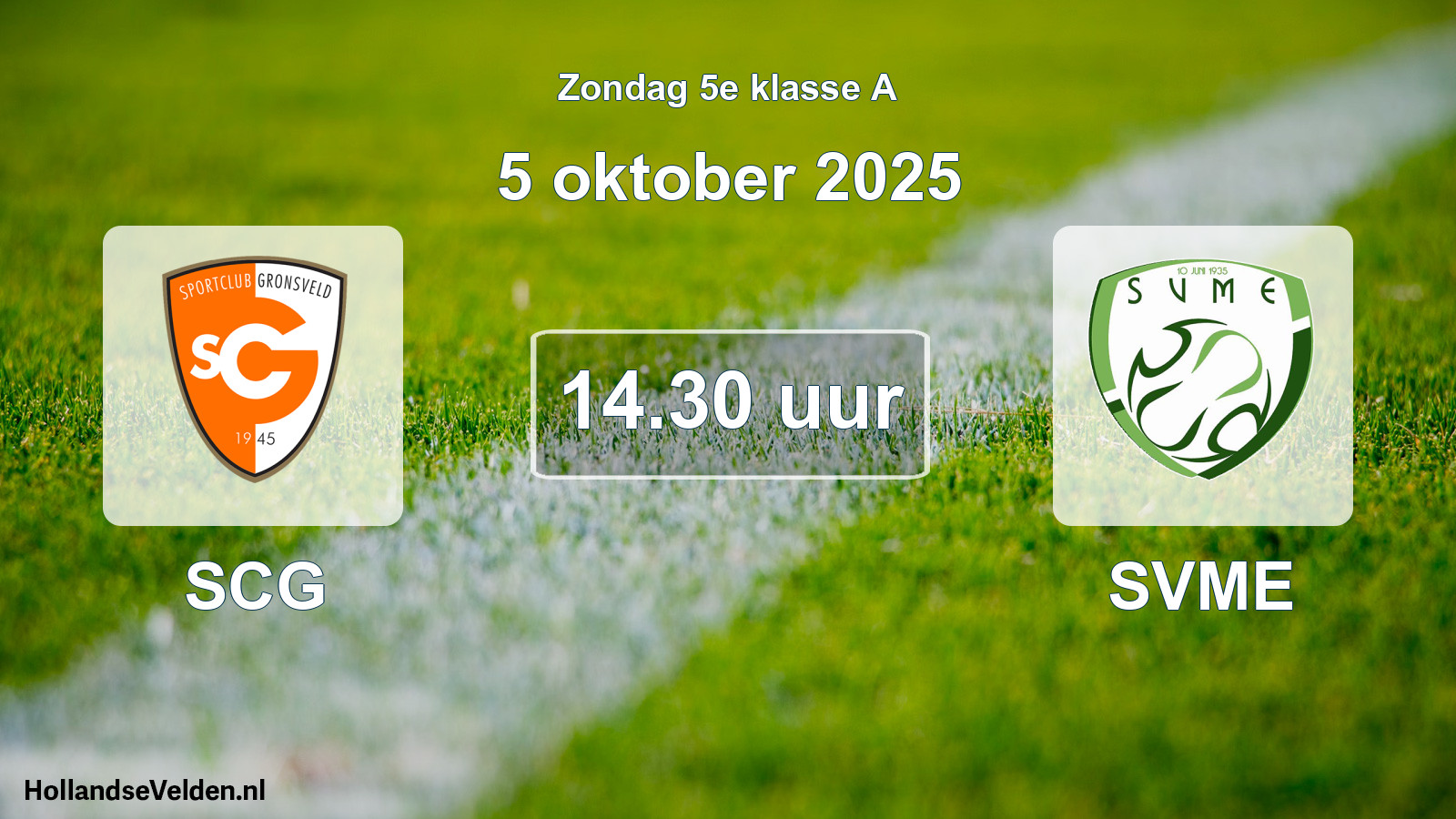 Geplande wedstrijd: SCG - SVME (5 oktober 2025)