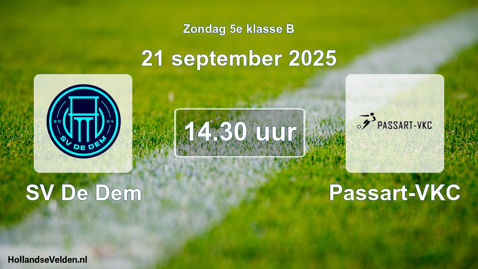 Scheduled Match: SV De Dem - Passart-VKC (21 September 2025)
