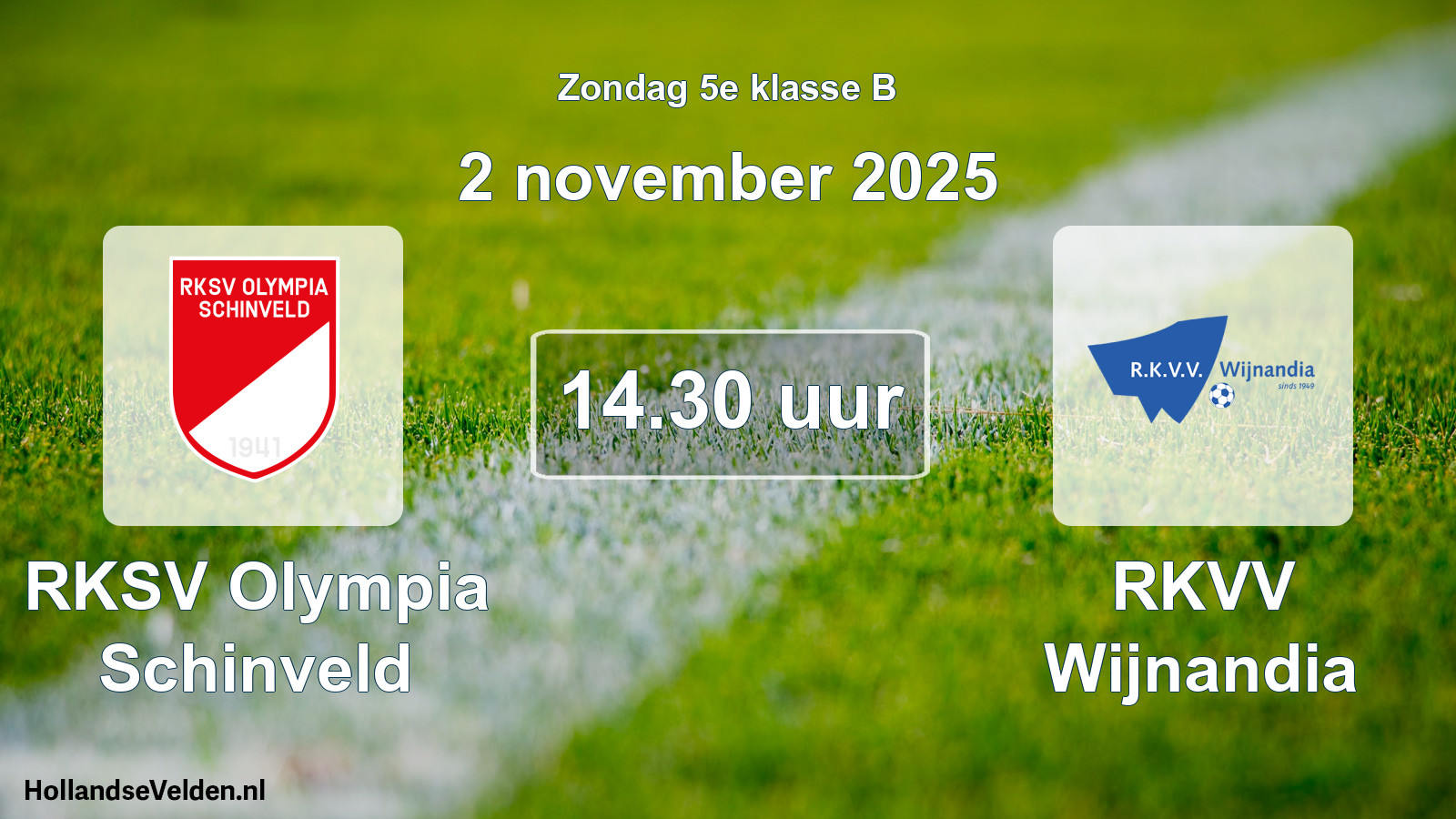Scheduled Match: RKSV Olympia Schinveld - RKVV Wijnandia (2 November 2025)