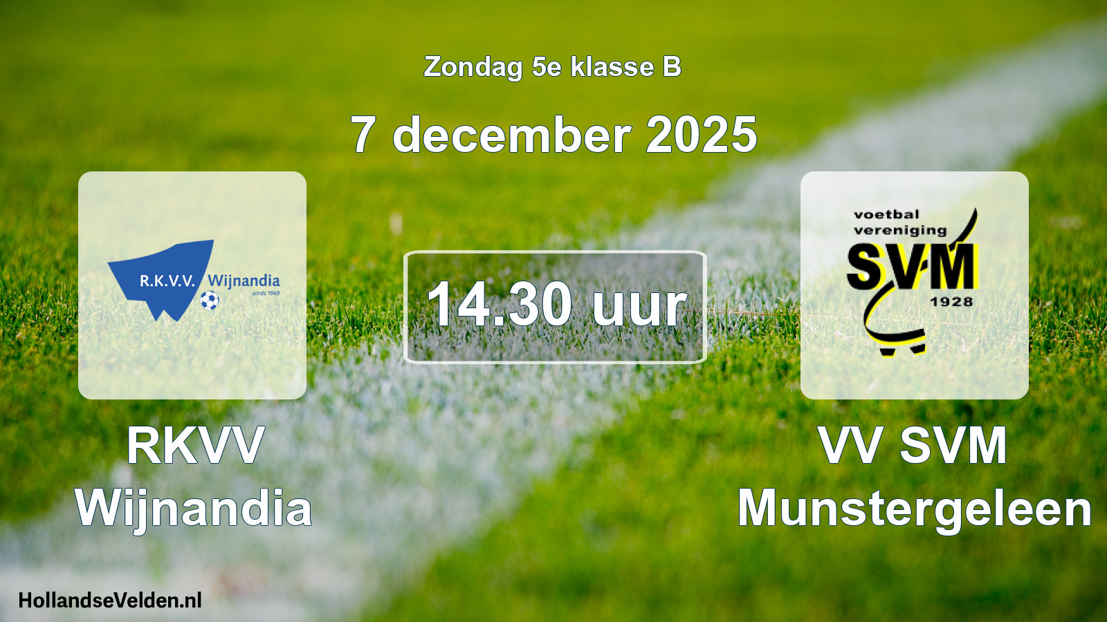 Scheduled Match: RKVV Wijnandia - VV SVM Munstergeleen (7 December 2025)