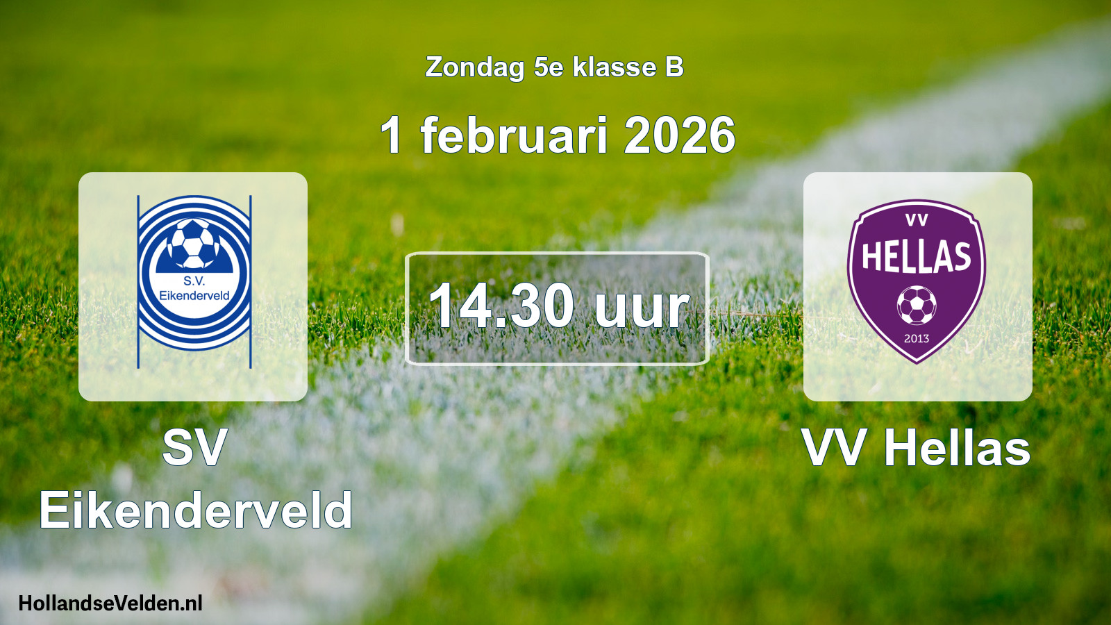 Scheduled Match: SV Eikenderveld - VV Hellas (1 February 2026)