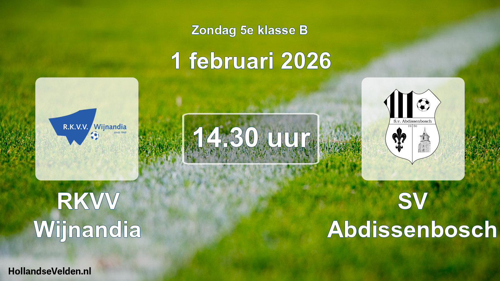 Geplande wedstrijd: RKVV Wijnandia - SV Abdissenbosch (1 februari 2026)