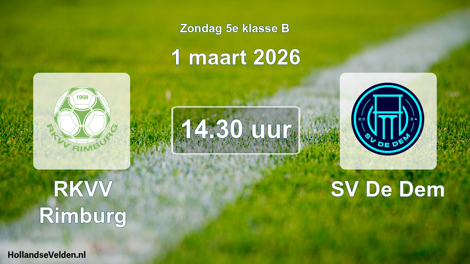 Geplande wedstrijd: RKVV Rimburg - SV De Dem (1 maart 2026)