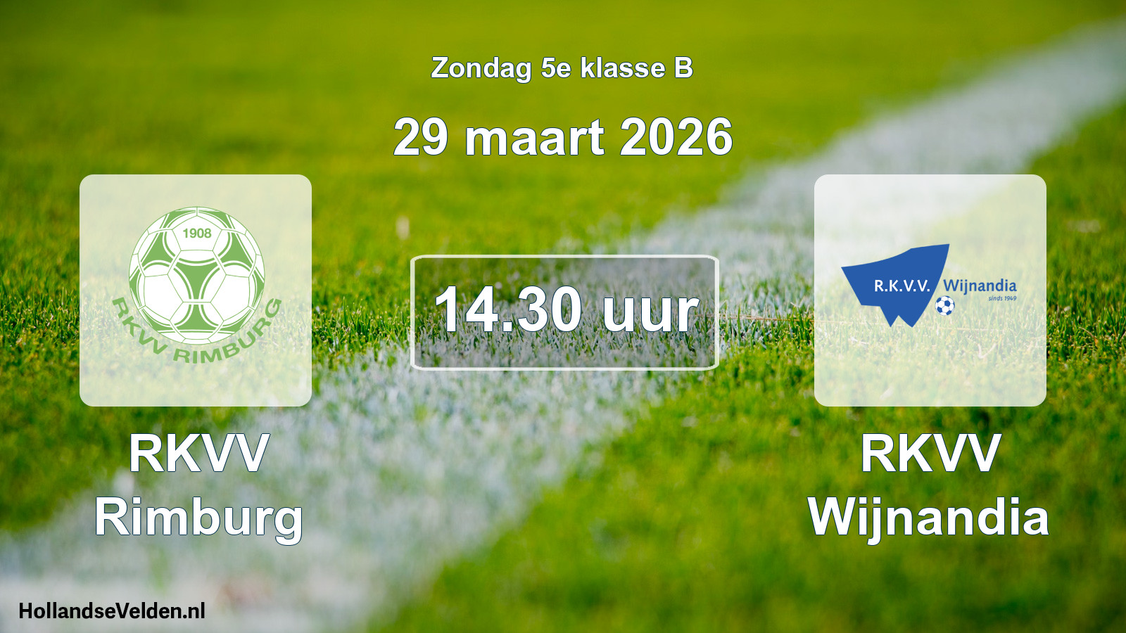 Geplande wedstrijd: RKVV Rimburg - RKVV Wijnandia (29 maart 2026)