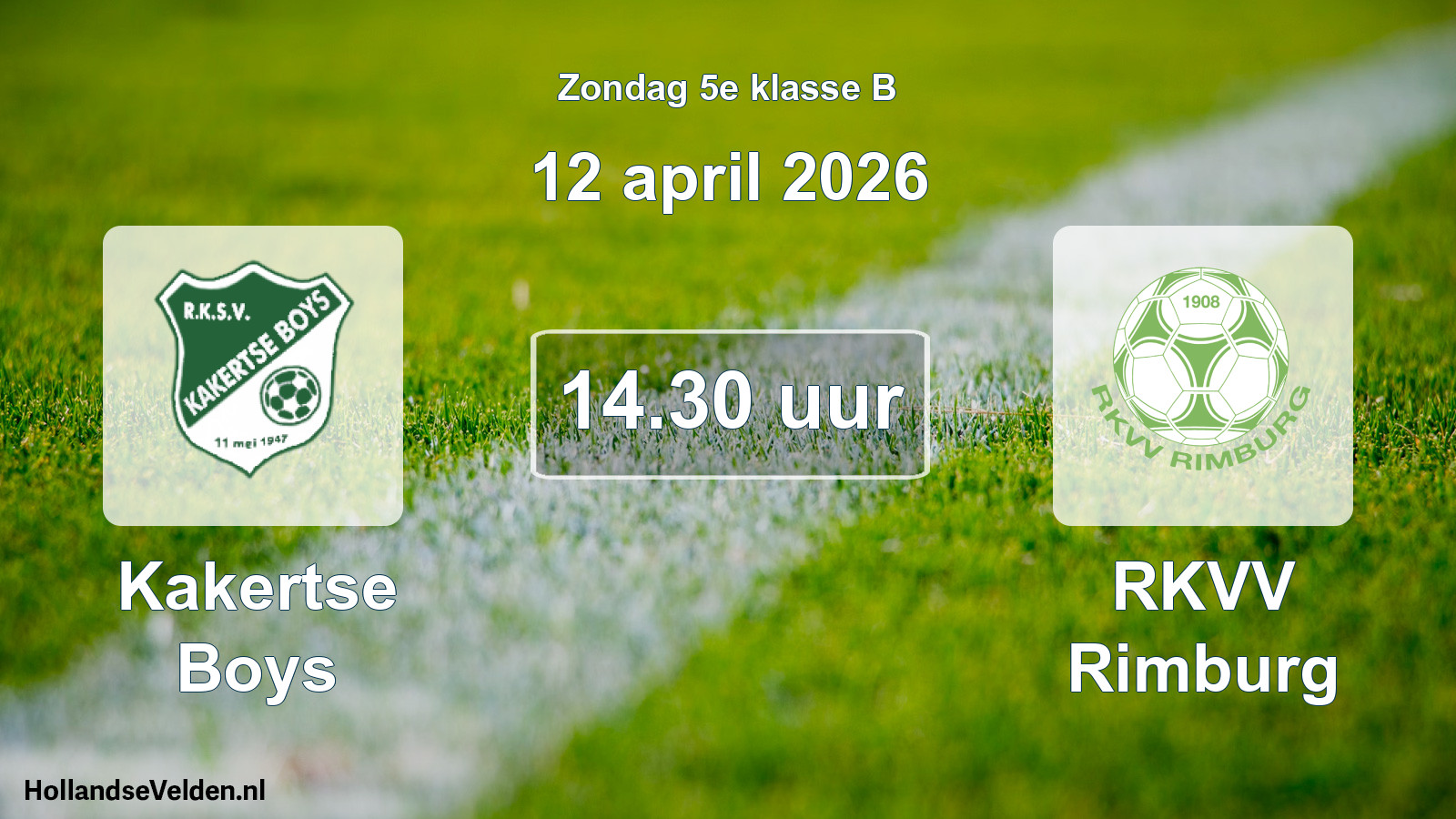 Scheduled Match: Kakertse Boys - RKVV Rimburg (12 April 2026)