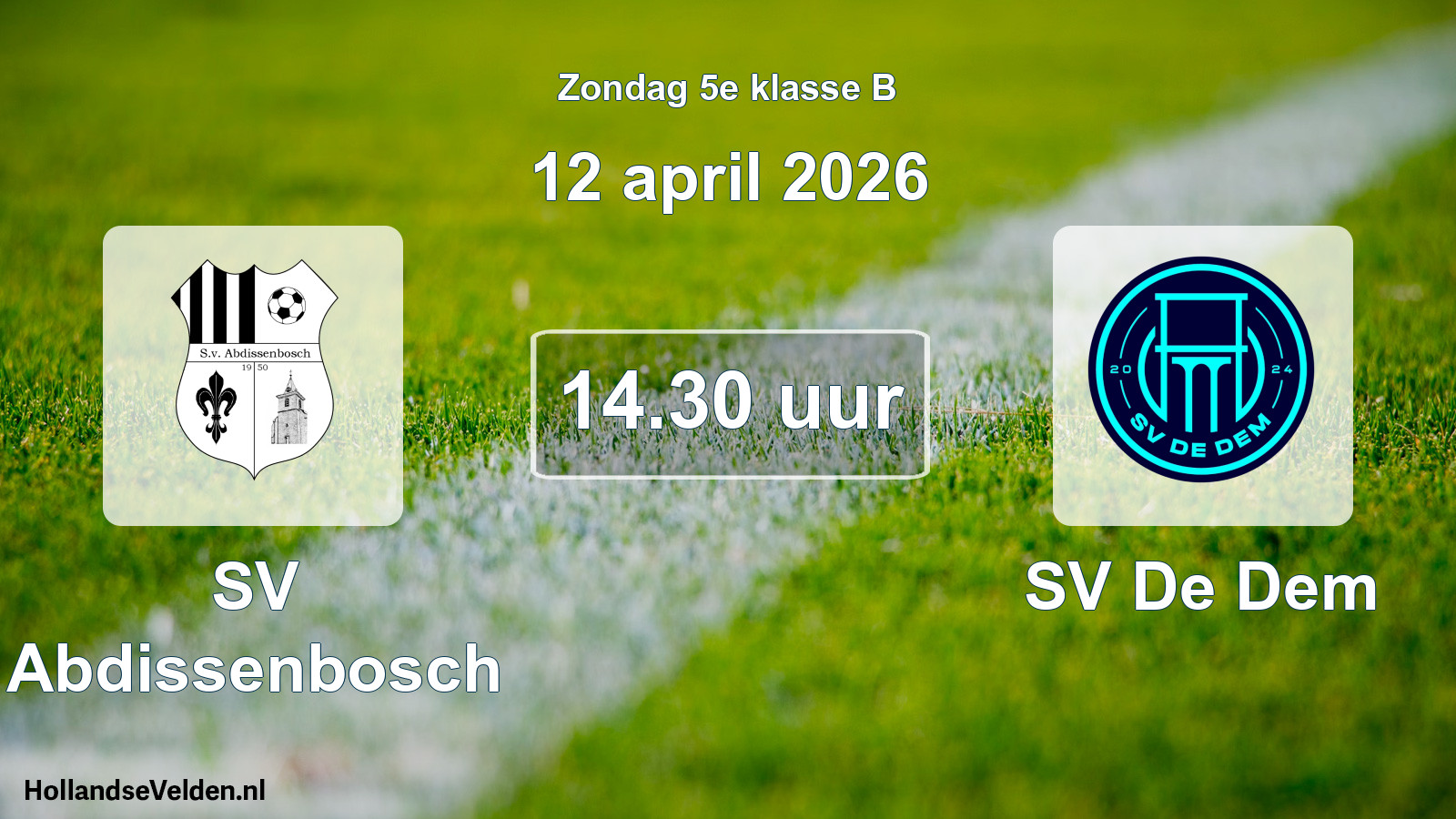 Scheduled Match: SV Abdissenbosch - SV De Dem (12 April 2026)