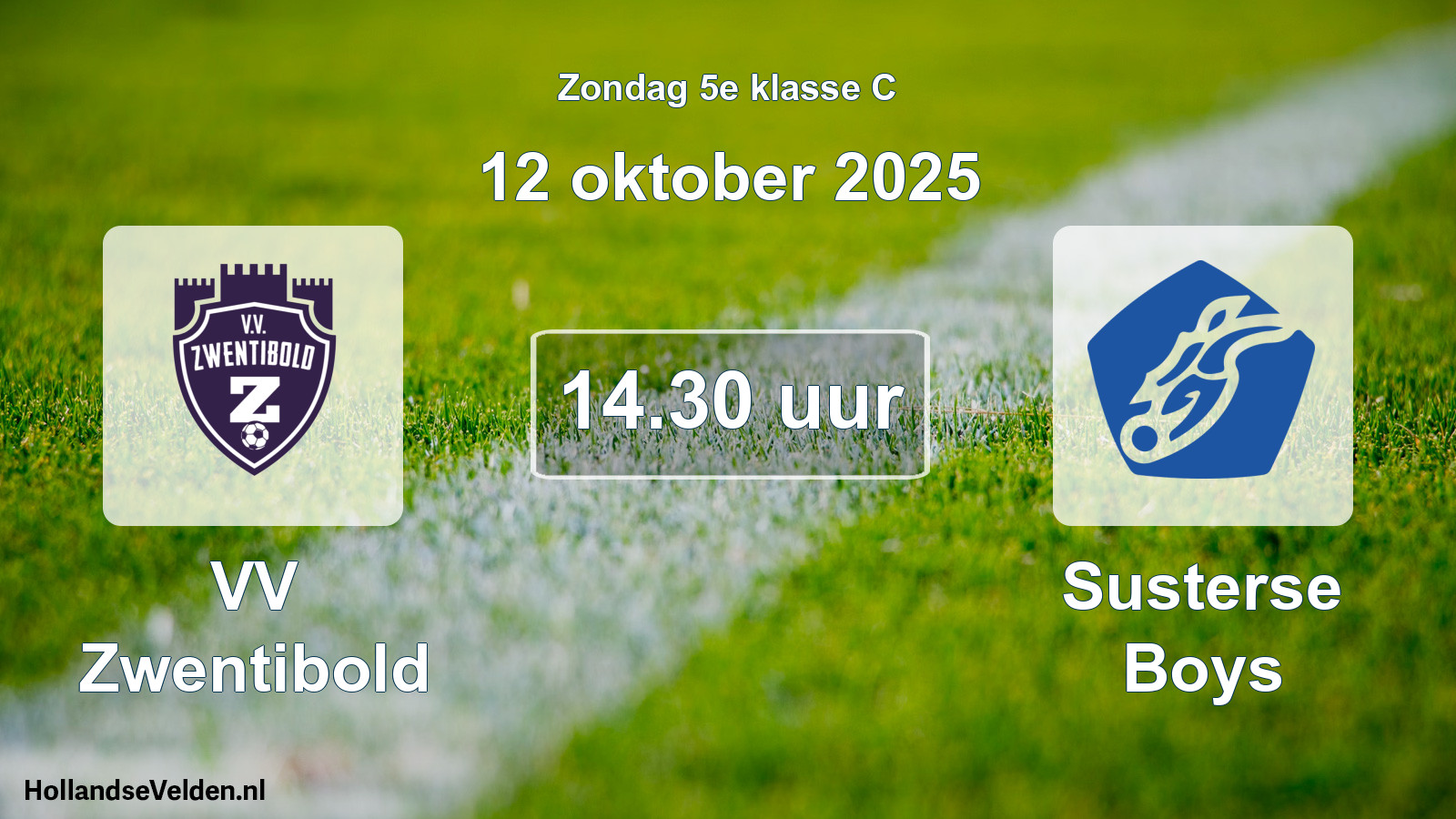 Scheduled Match: VV Zwentibold - Susterse Boys (12 October 2025)