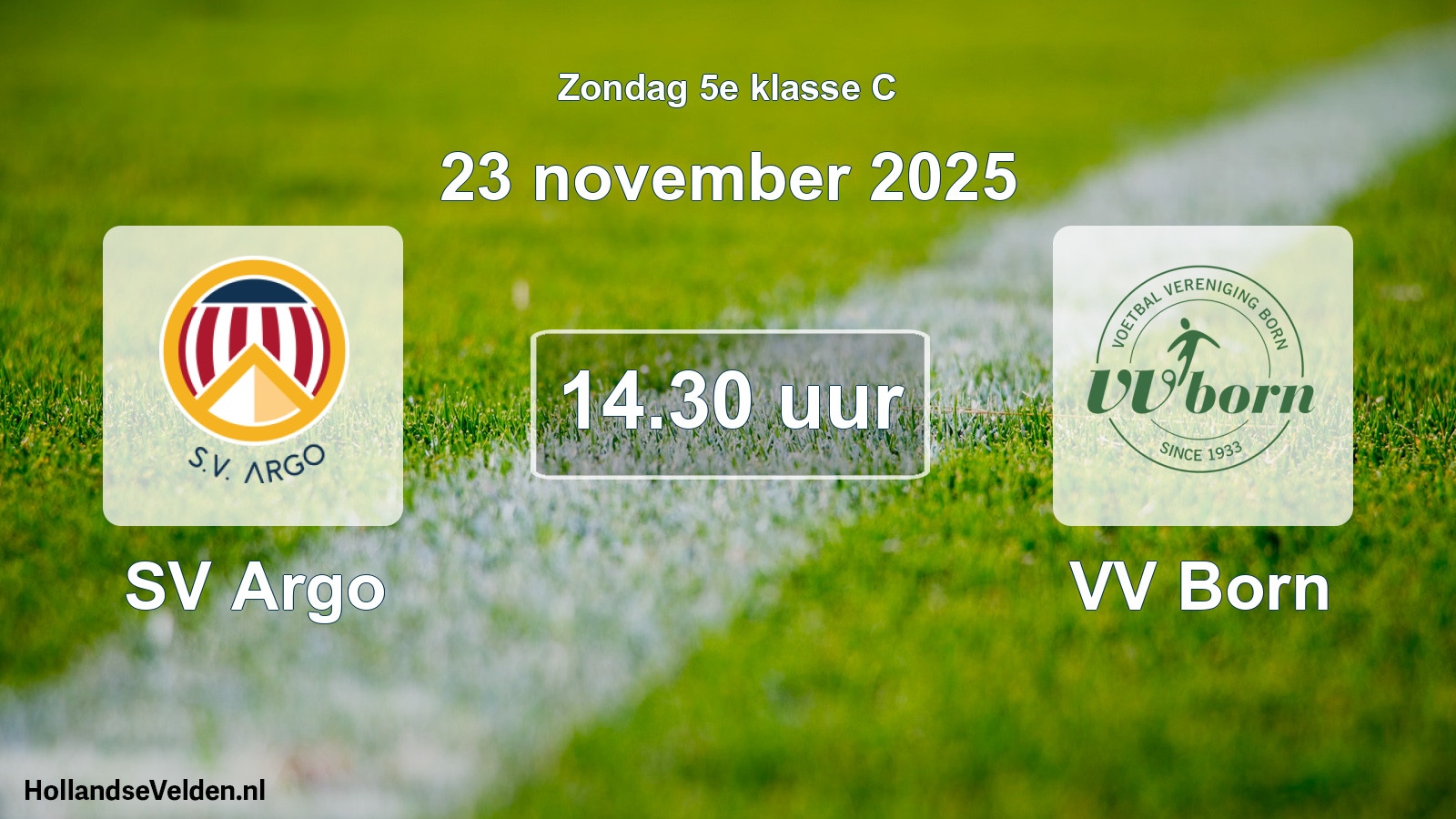 Scheduled Match: SV Argo - VV Born (23 November 2025)
