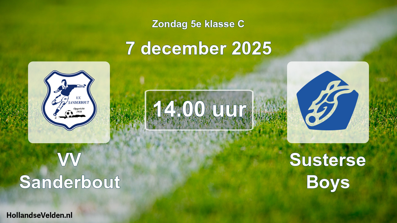 Scheduled Match: VV Sanderbout - Susterse Boys (7 December 2025)
