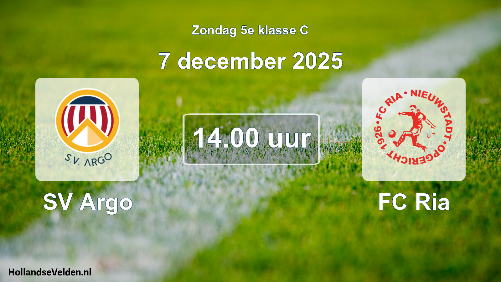 Scheduled Match: SV Argo - FC Ria (7 December 2025)