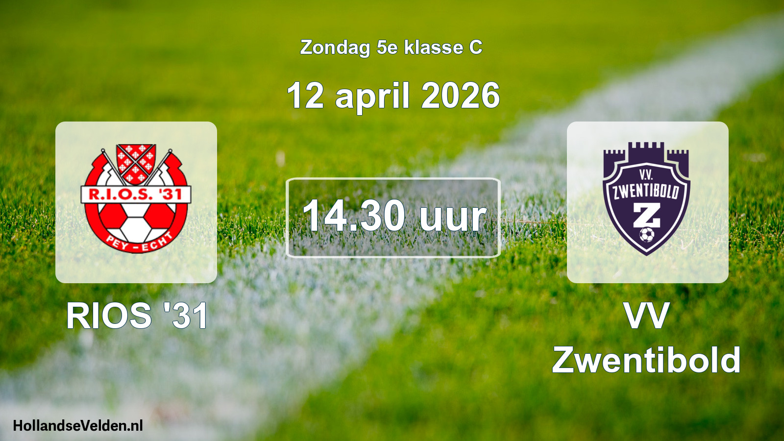 Scheduled Match: RIOS '31 - VV Zwentibold (12 April 2026)