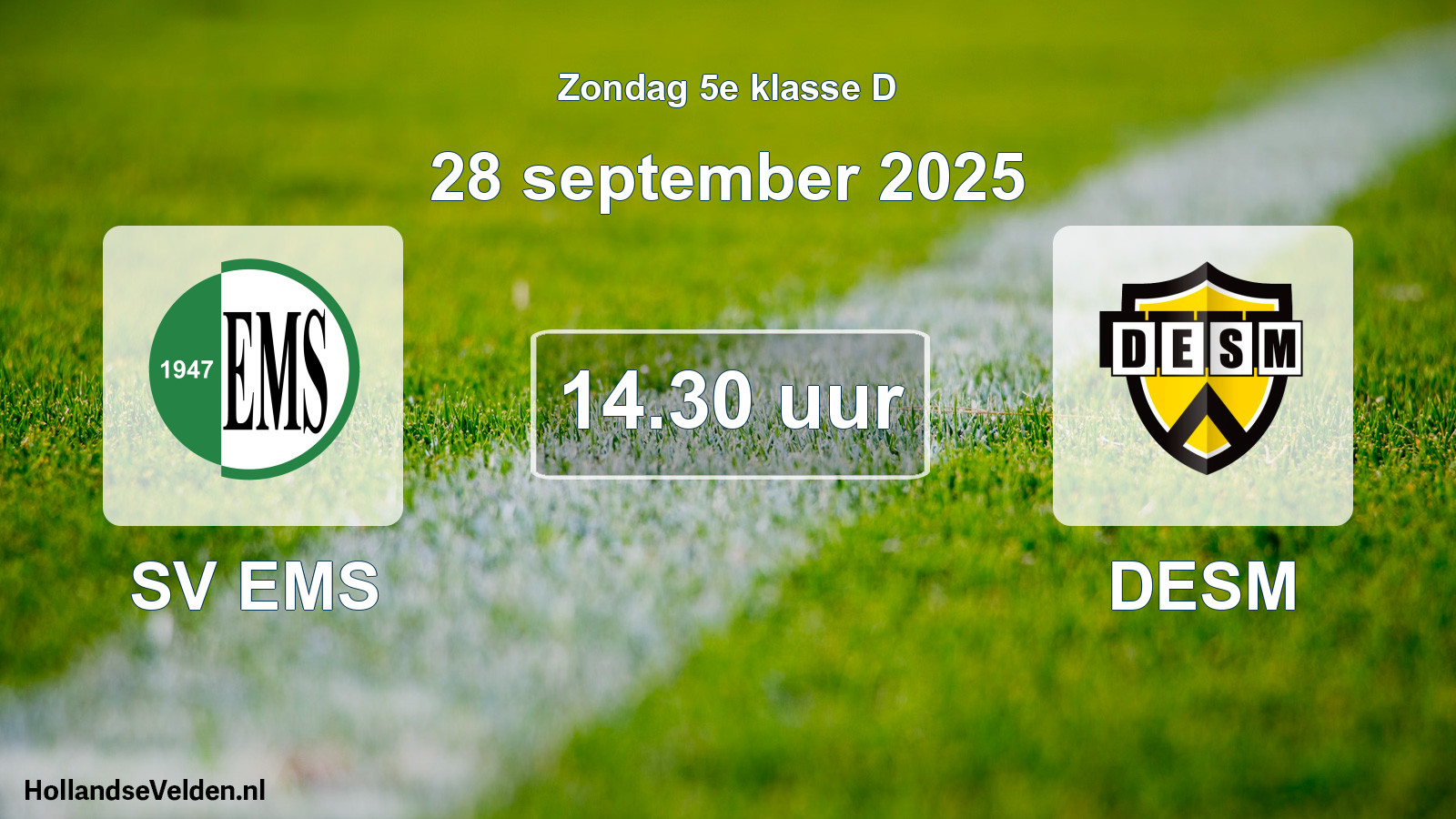 Geplande wedstrijd: SV EMS - DESM (28 september 2025)