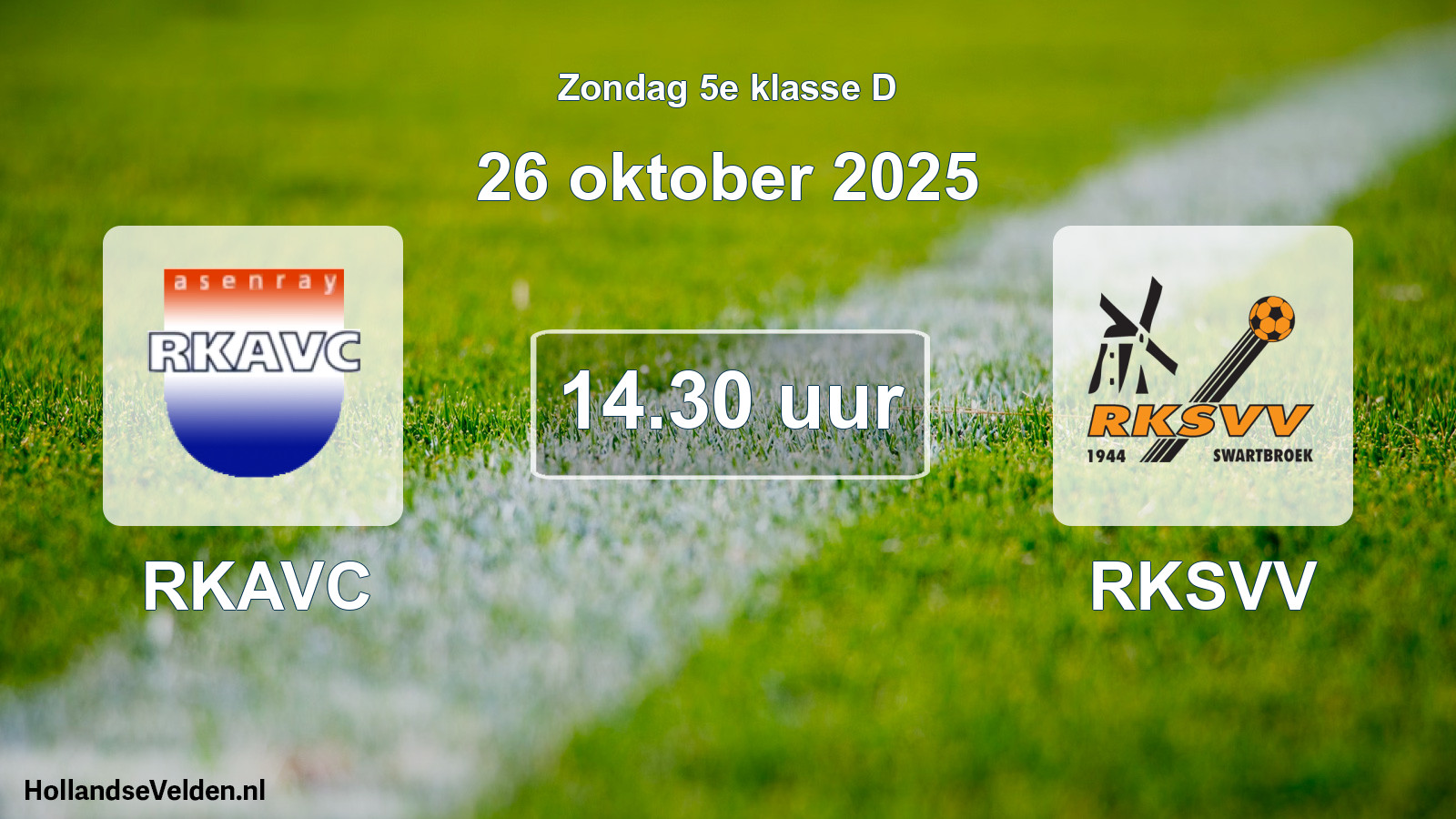 Geplande wedstrijd: RKAVC - RKSVV (26 oktober 2025)