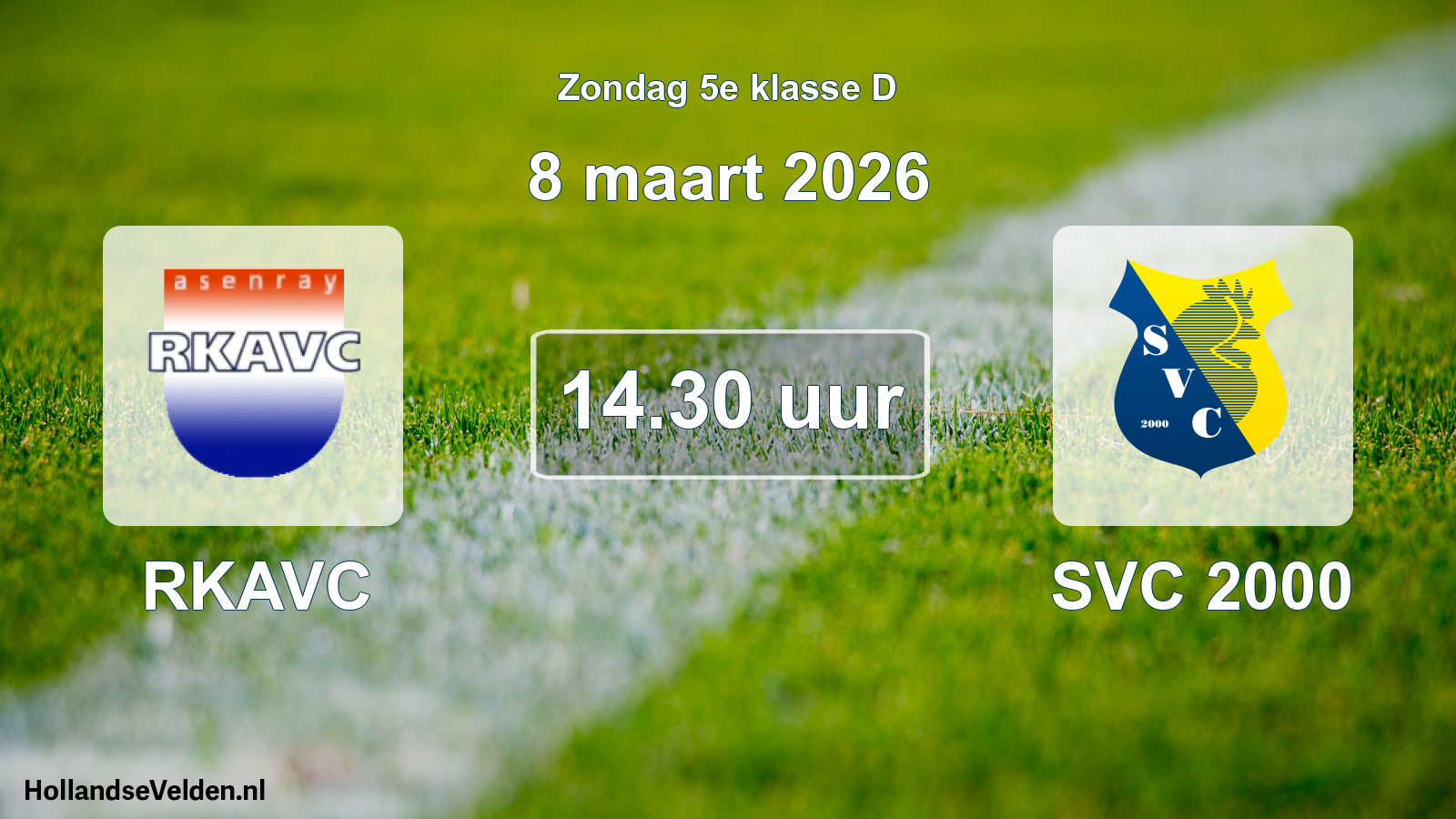 Geplande wedstrijd: RKAVC - SVC 2000 (8 maart 2026)
