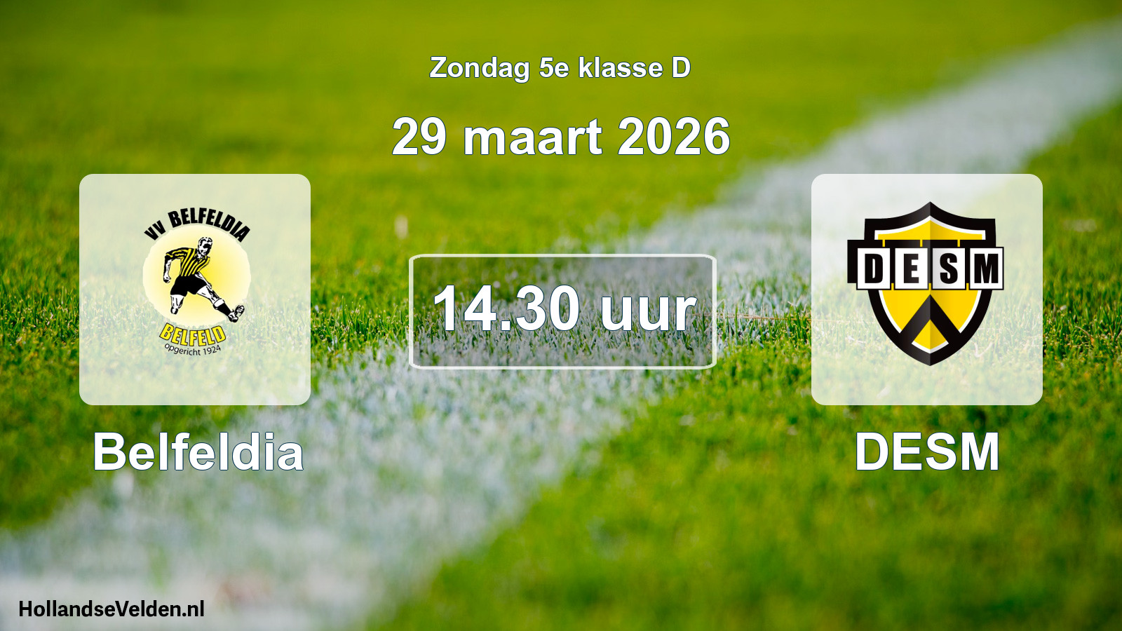Geplande wedstrijd: Belfeldia - DESM (29 maart 2026)