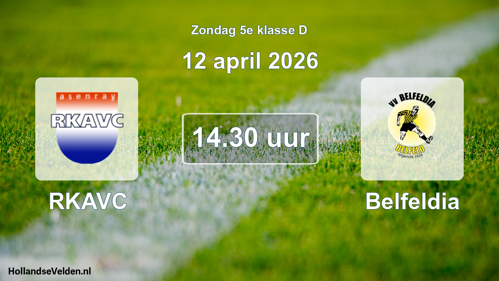 Geplande wedstrijd: RKAVC - Belfeldia (12 april 2026)